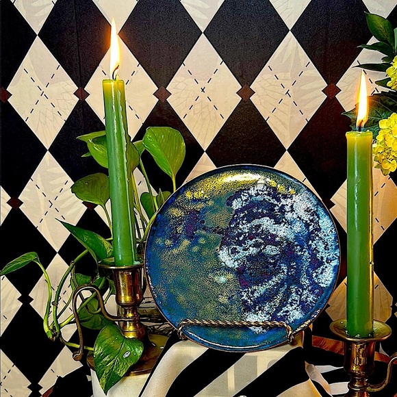 Copper Enamel Art Plate | Vibrant Hand-Fired Colors • One-of-a-Kind - Picture 12 of 17